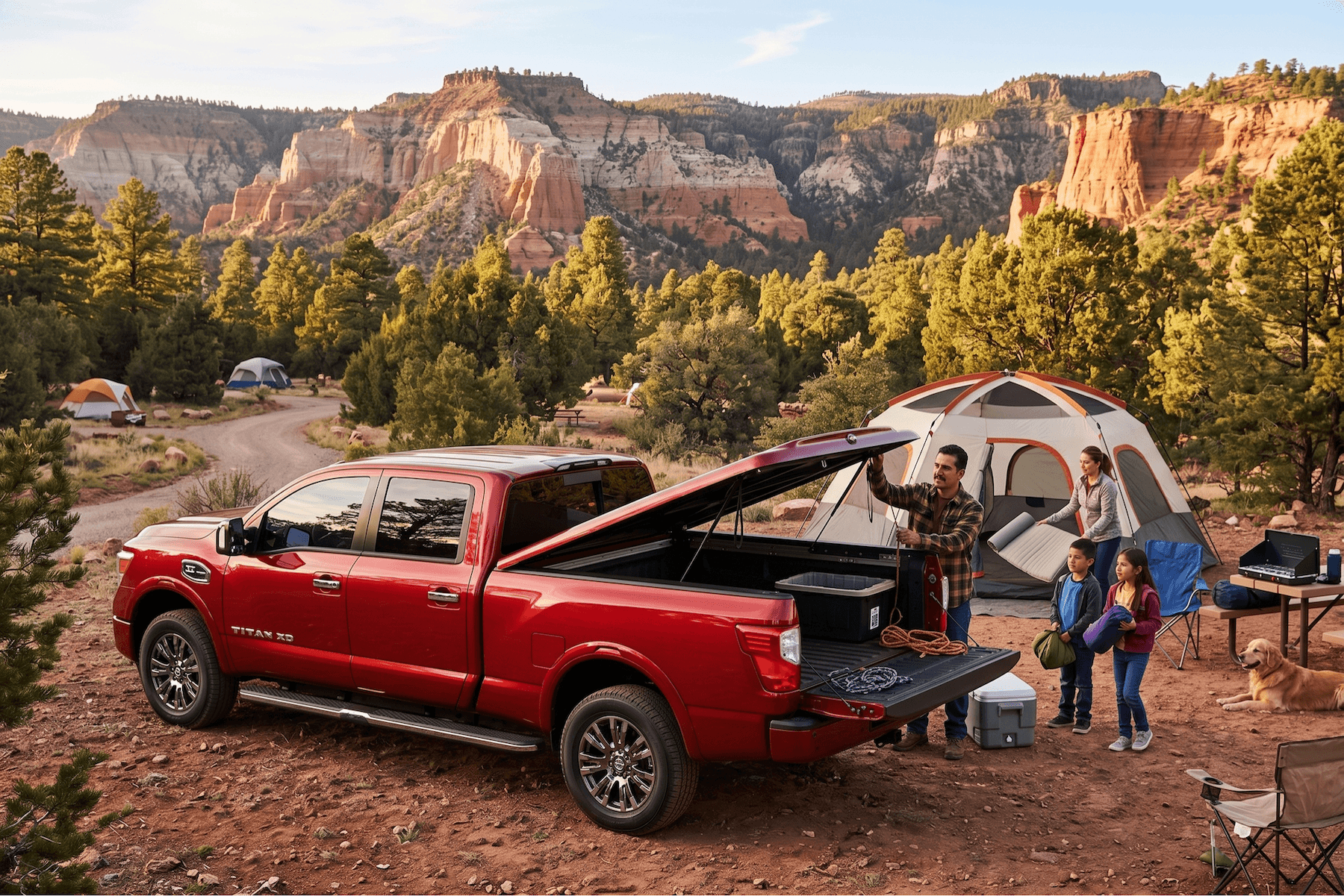 Image of Toyota Tundra with a folding bed cover to protect against the weather